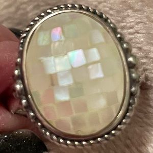 Sterling Silver Ivory inlaid ring